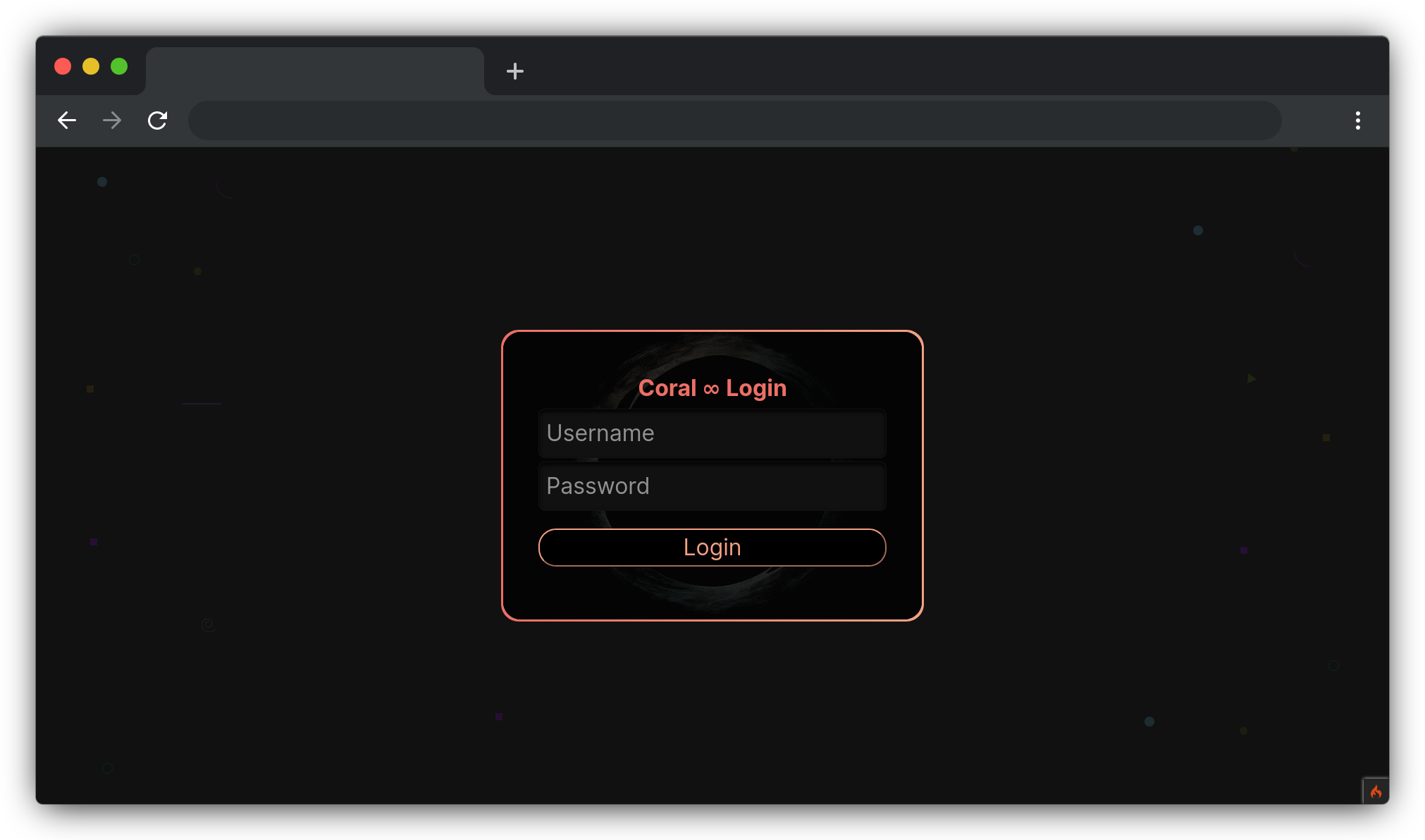 Login screen screenshot