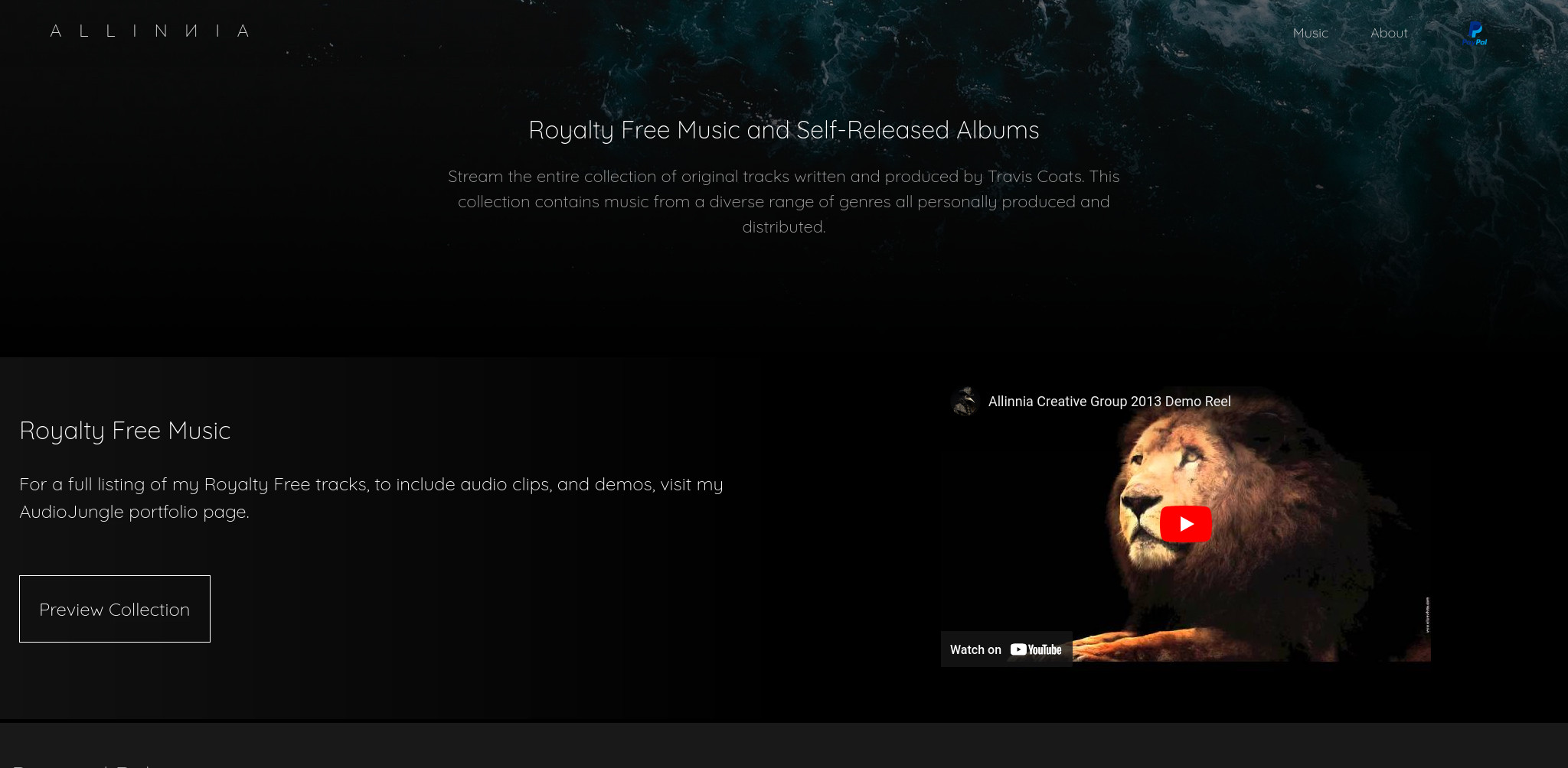 Discography page screenshot